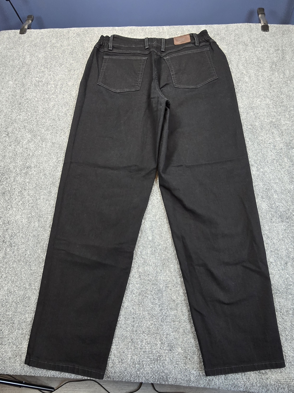 L.L.Bean Comfort Waist Jeans Womens 16 M/T Black Straight Leg Stretch Denim - Picture 5 of 5